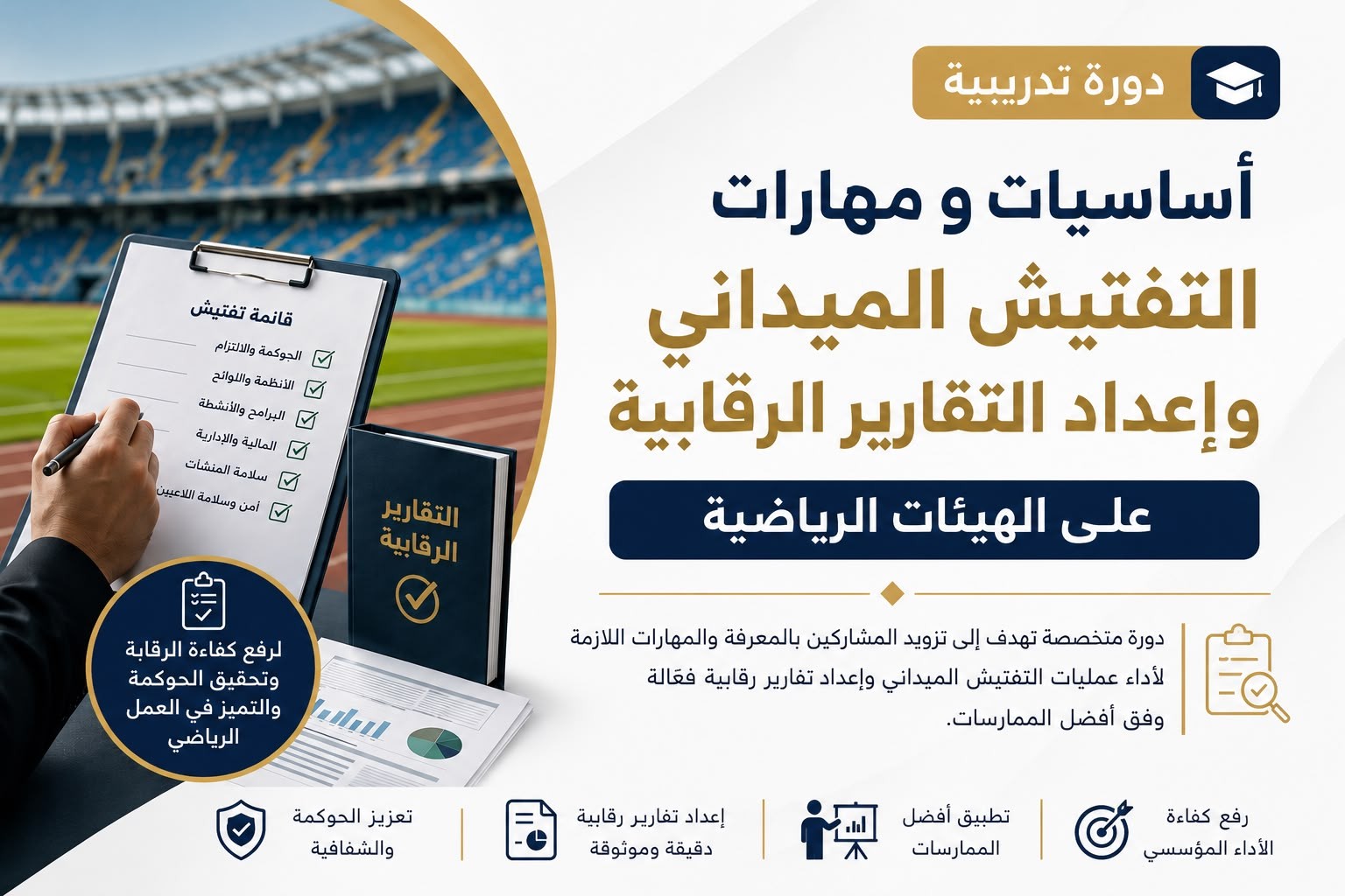 أساسيات و مهارات التفتيش الميداني و إعداد التقارير الرقابية على الهيئات الرياضية
